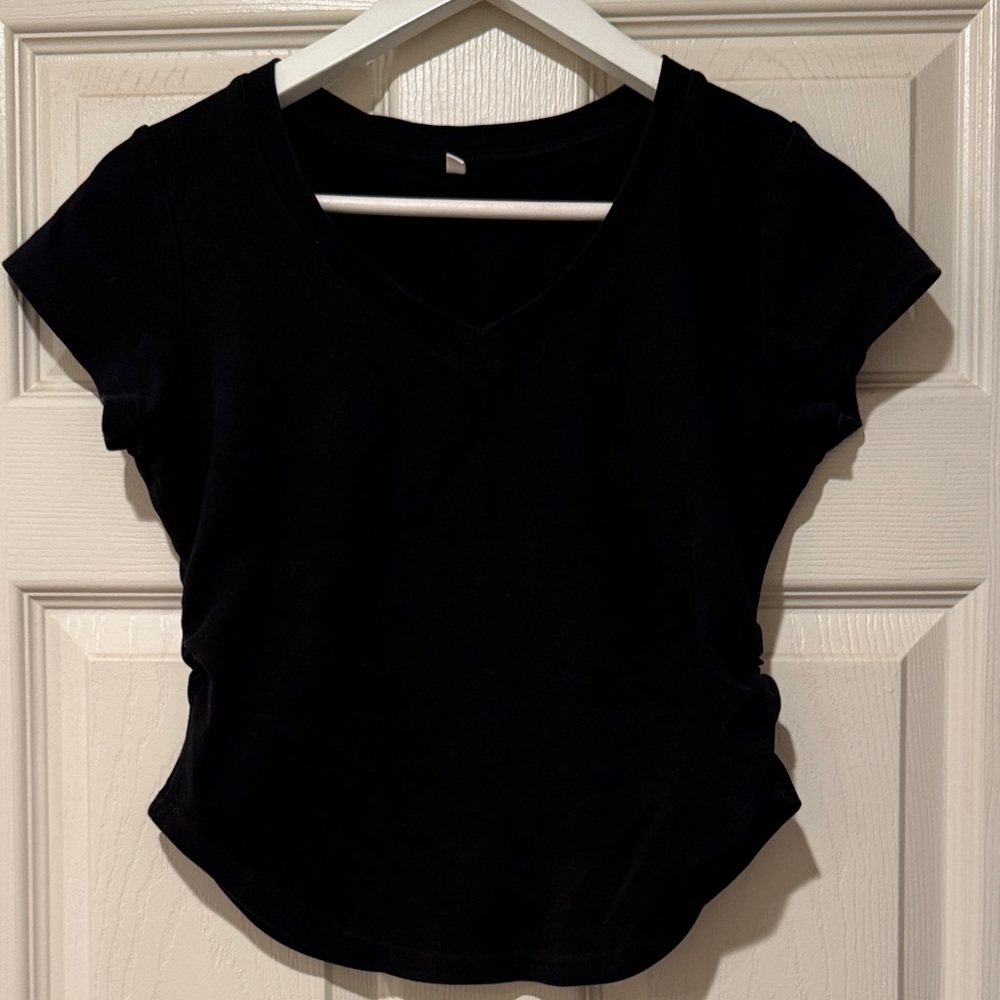 Classic Black V-Neck Women's Top